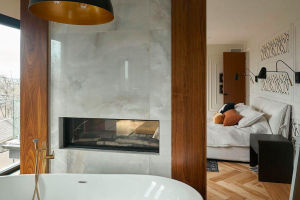 Design intérieur résidentiel d’une salle de bain privée réalisé par Ambria Design, agence de design d’intérieur à Québec.